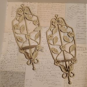 Set of shabby chic wall candle holders